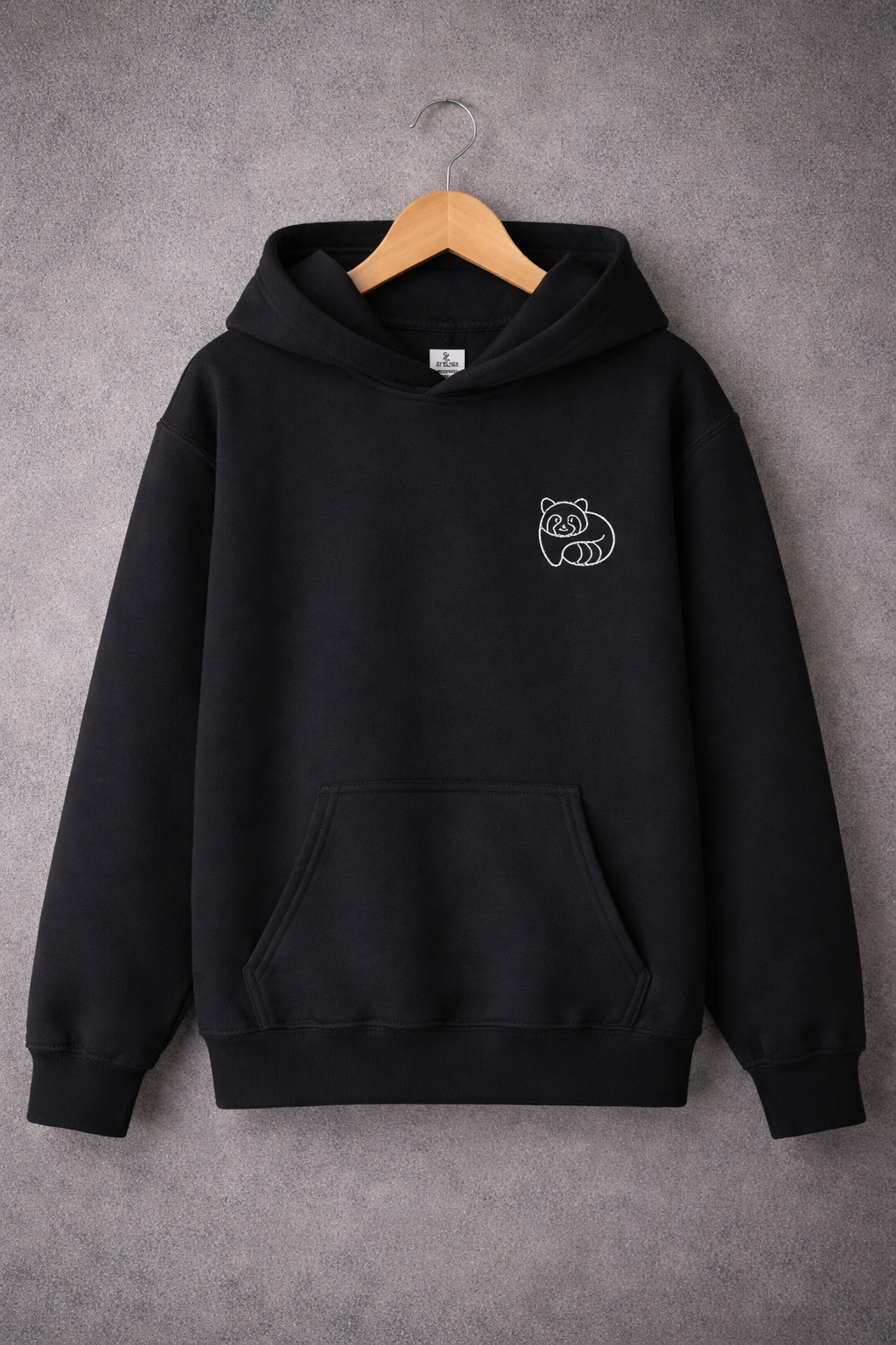 Kids Hoodie - Panda Icon - Black