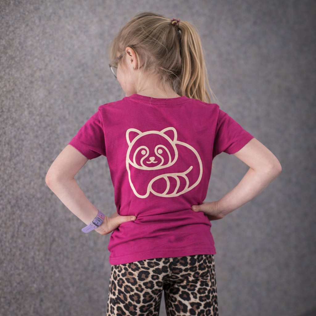 Kids Soft Tee - Panda Back Icon - Berry
