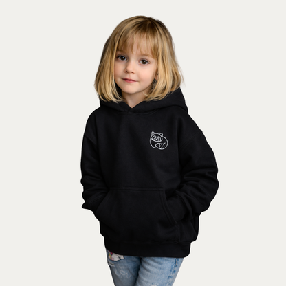 Kids Hoodie - Panda Icon - Black