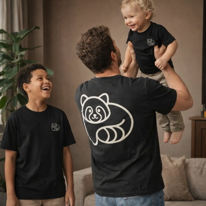 Toddler Soft Tee - Panda Back Icon - Black