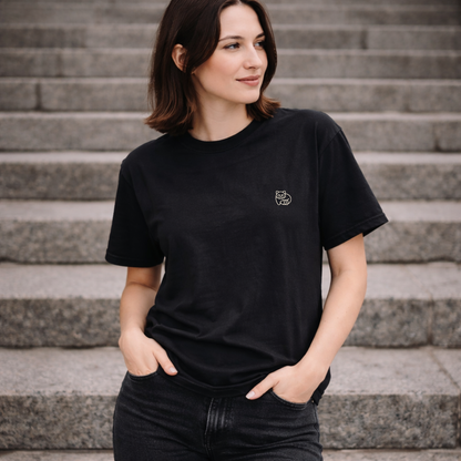 Premium Tee – Panda Back Icon - Washed Black