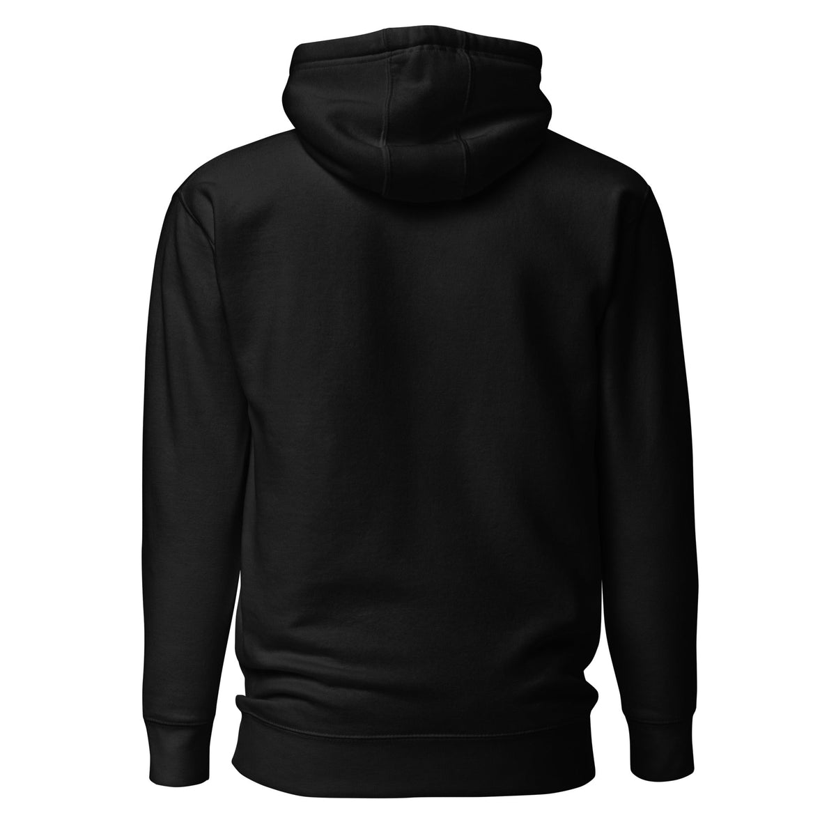 RED PANDA The Safe One black unisex hoodie viewed from the back, featuring a clean design and soft fleece interior.