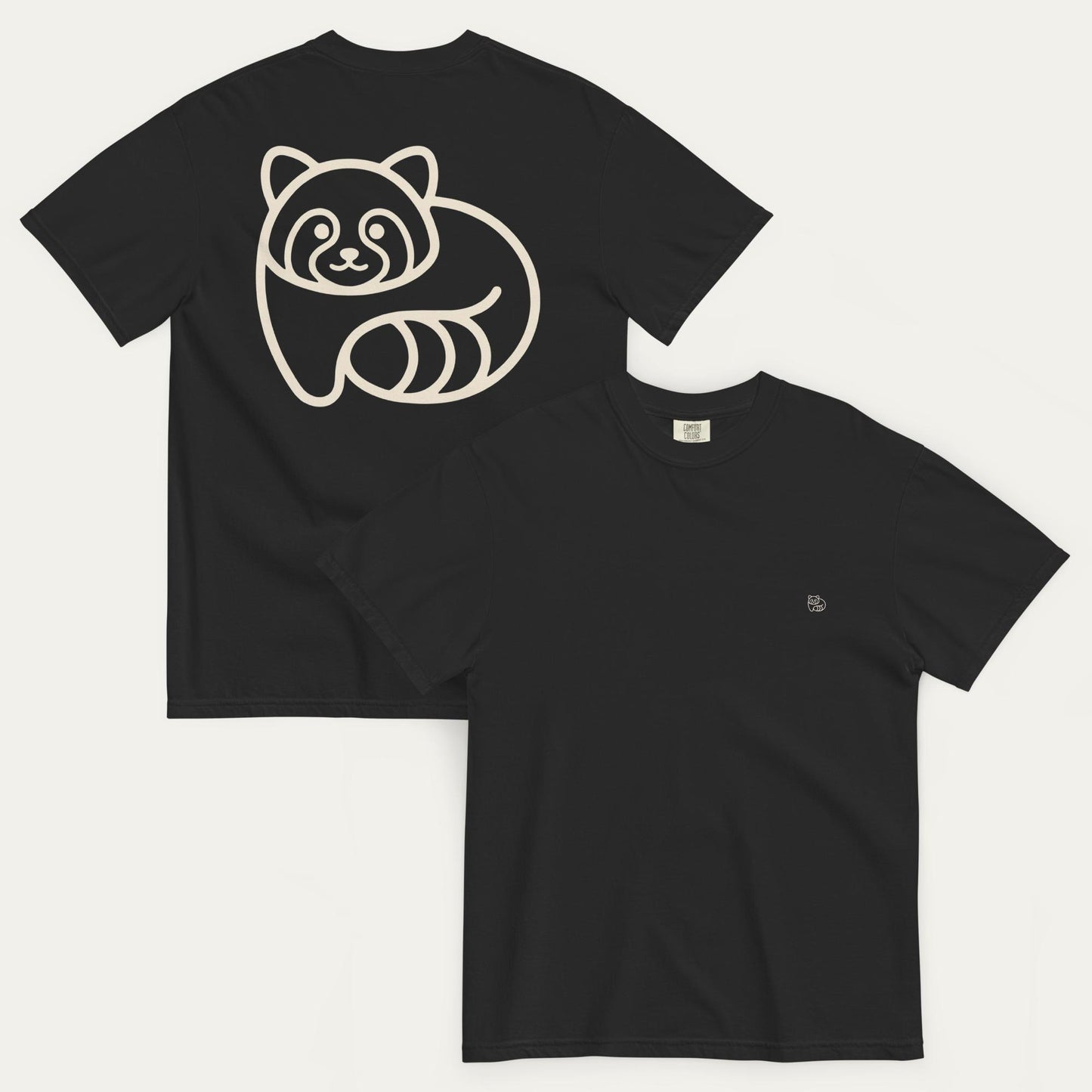 Premium Tee – Panda Back Icon - Washed Black