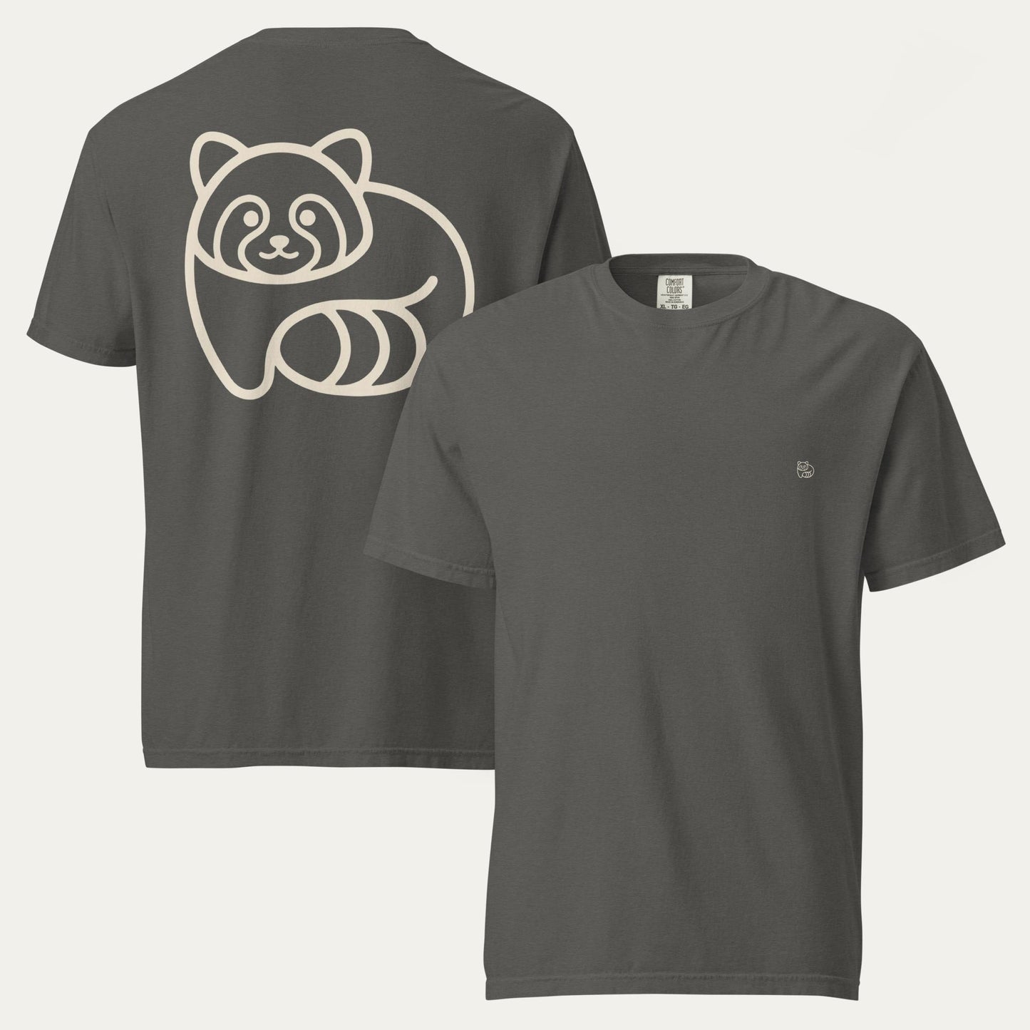 Premium Tee - Panda Back Icon - Washed Pepper
