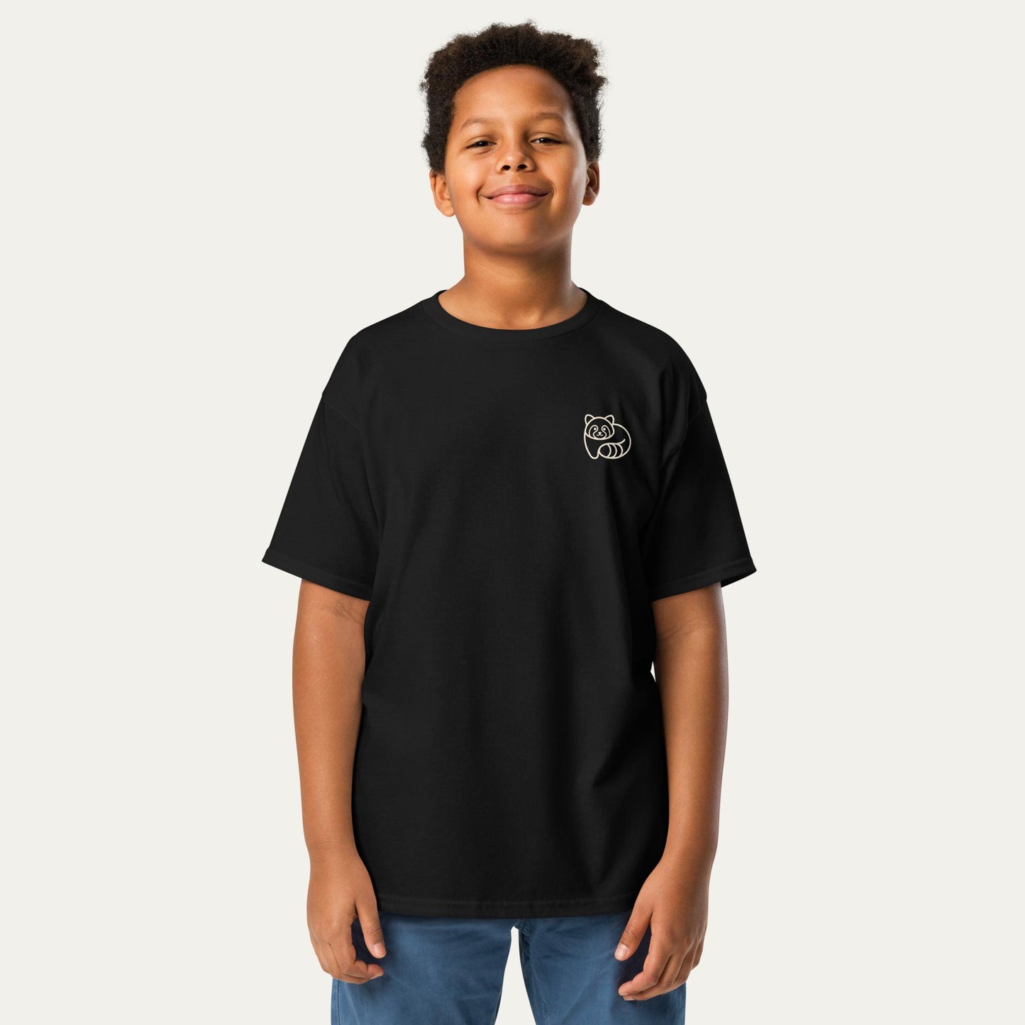 Kids Soft Tee - Panda Back Icon - Black