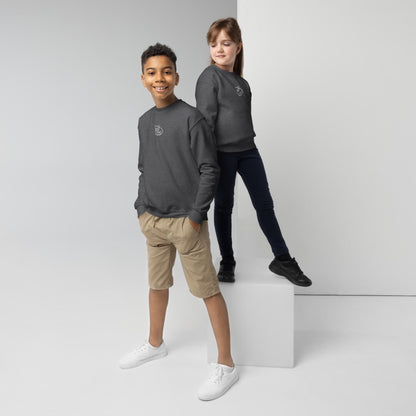 Kids Crewneck Sweater - Panda Icon - Charcoal